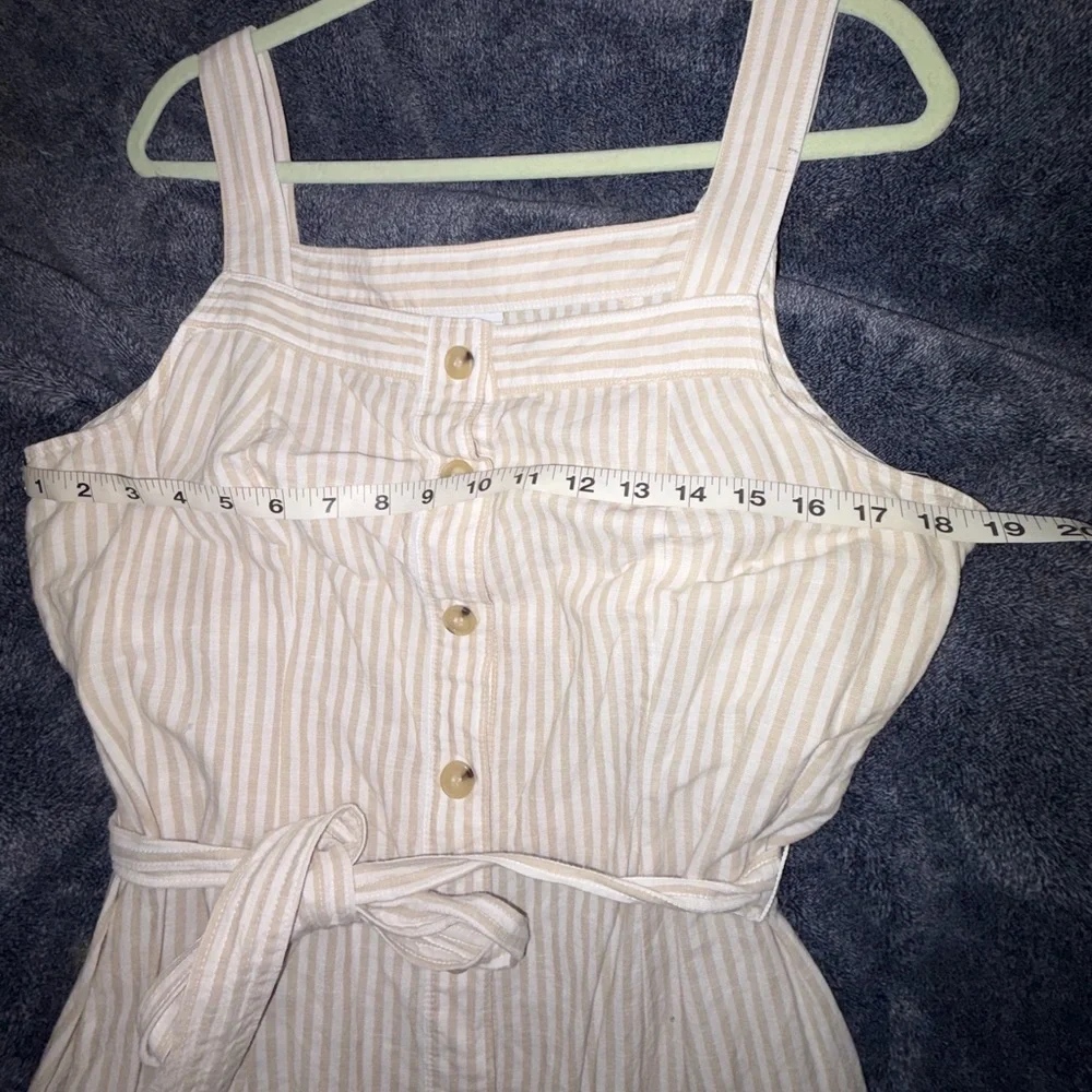 Liz Claiborne Beige Striped Midi Dress - Picture 7 of 9